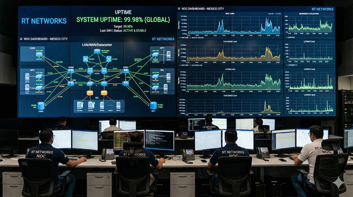 Dashboard NOC — RTN Real Teleco Networks